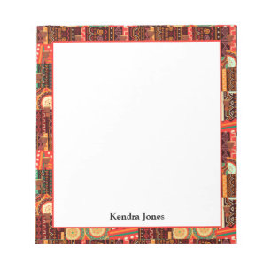 Bloc De Notas Notepad del patrón tribal afrocéntrico de Kente
