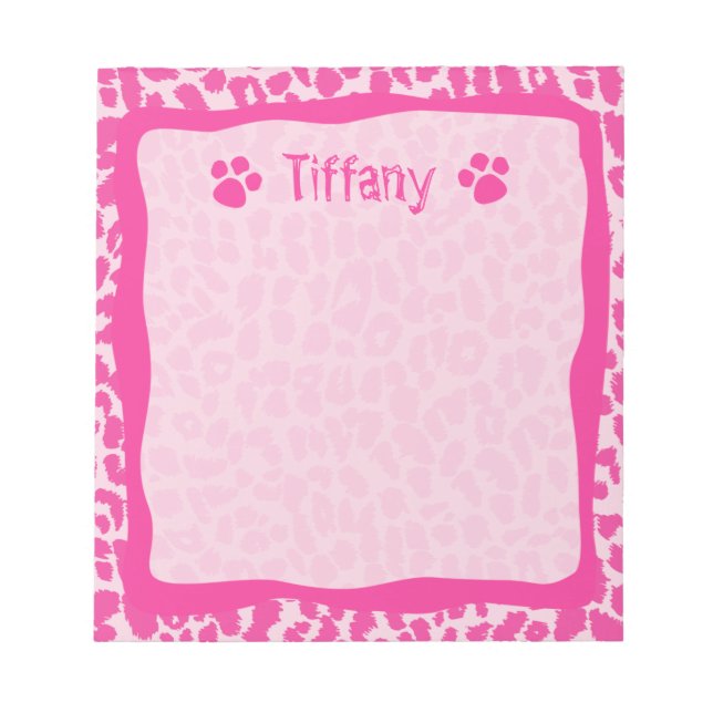 Bloc De Notas Notepad del Personalizable Cheetah de Leopardo Ros (Frente)