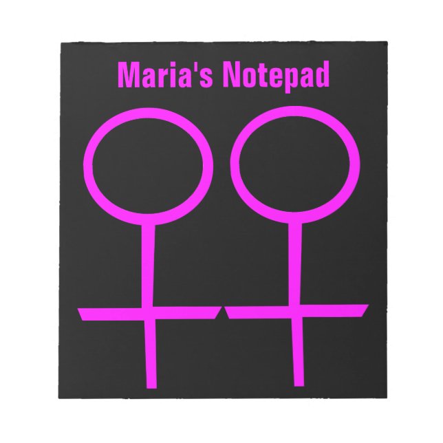 Bloc De Notas Notepad del Personalizable de amantes de lesbianas (Frente)