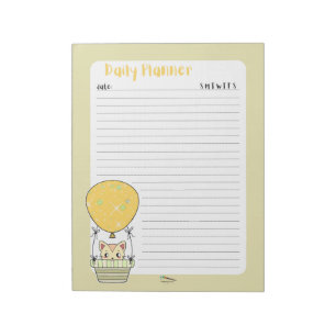 Bloc De Notas Notepad del planificador del Yellow Kitty Daily