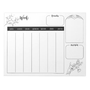 Bloc De Notas Notepad del planificador semanal de brujería minim