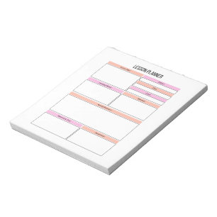 Bloc De Notas Notepad del profesor de planificación de lecciones