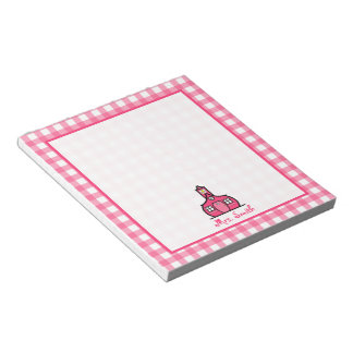 Bloc De Notas Notepad del profesor Pink Gingham