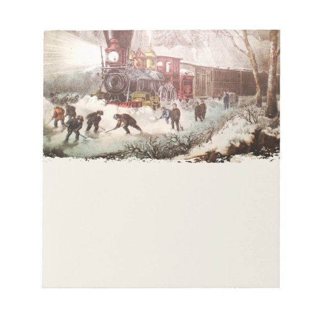 Bloc De Notas Notepad del tren enlazado a nieve (Frente)