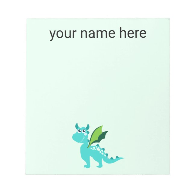 Bloc De Notas Notepad Dragon Personalizado para Niños (Frente)