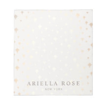 Notepad elegante de patrón de estrellas de oro de 