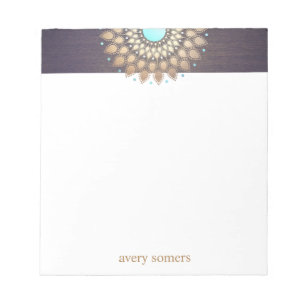 Bloc De Notas Notepad elegante maestro de yoga Gold Lotus Mandal