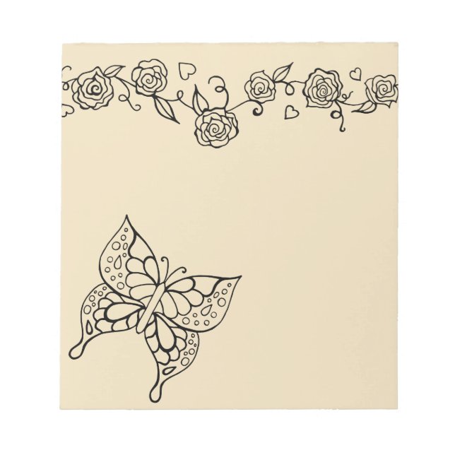 Bloc De Notas Notepad elegante mariposa (Frente)