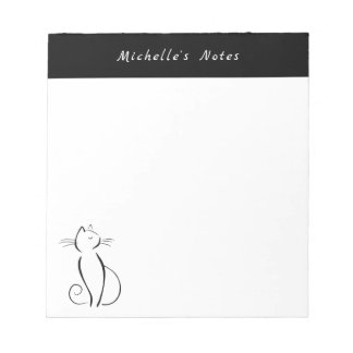 Bloc De Notas Notepad elegante Minimalista moderno para gato neg