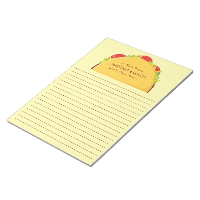 Bloc De Notas Notepad estacional personal Taco Cute para niños (Lado Derecho)