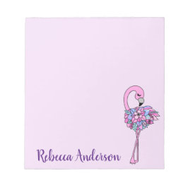 Bloc De Notas Notepad Fancy Floral Flamingo