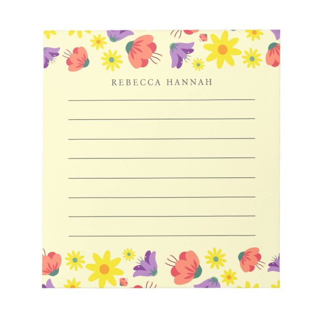 Bloc De Notas Notepad floral (Frente)