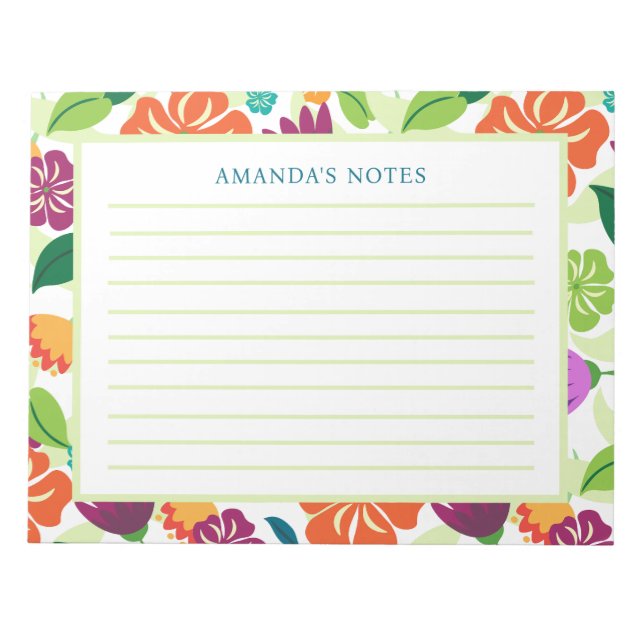 Bloc De Notas Notepad floral (Frente)