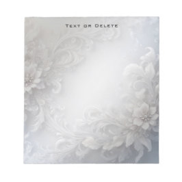 Bloc De Notas Notepad floral blanca