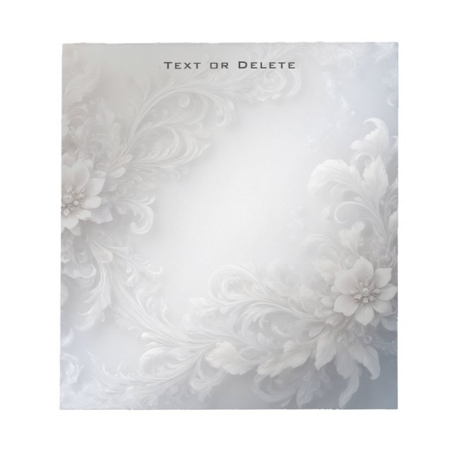 Bloc De Notas Notepad floral blanca (Frente)
