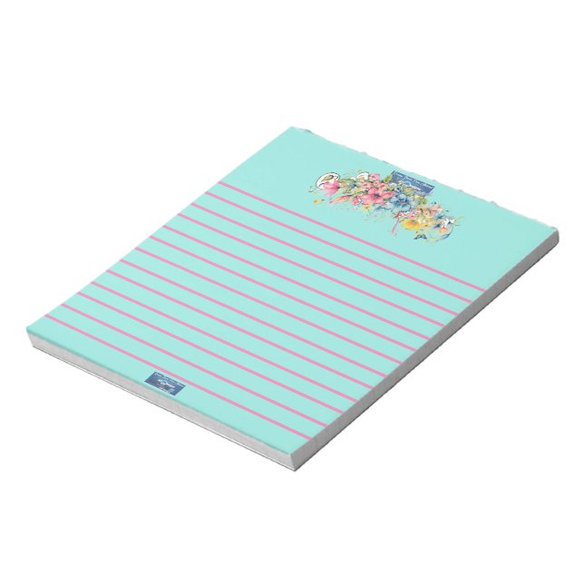 Bloc De Notas Notepad (Floral Blue-Notes) RFPMDesigns ©️ 2024 (Lado Izquierdo)