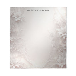 Bloc De Notas Notepad floral de marfil blanco
