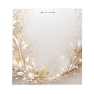 Bloc De Notas Notepad floral de oro blanco