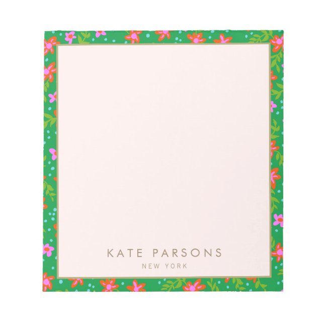 Bloc De Notas Notepad floral de Preppy (Frente)