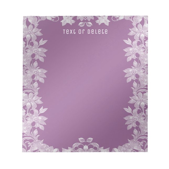 Bloc De Notas Notepad floral Lilac moderno (Frente)