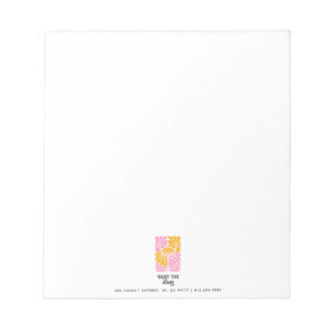 Bloc De Notas Notepad floral Naranja de oro rosa Retro Boho