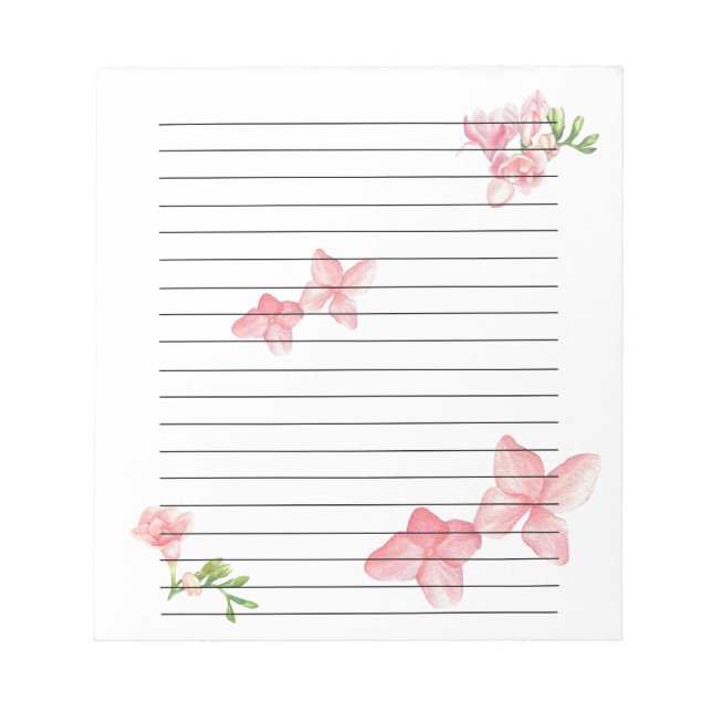 Bloc De Notas Notepad floral rosa (Frente)