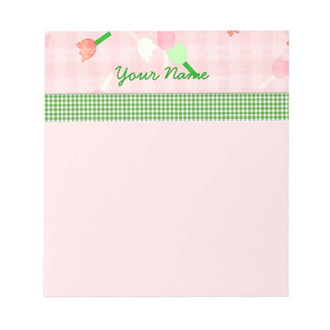 Bloc De Notas Notepad floral rosa (Frente)