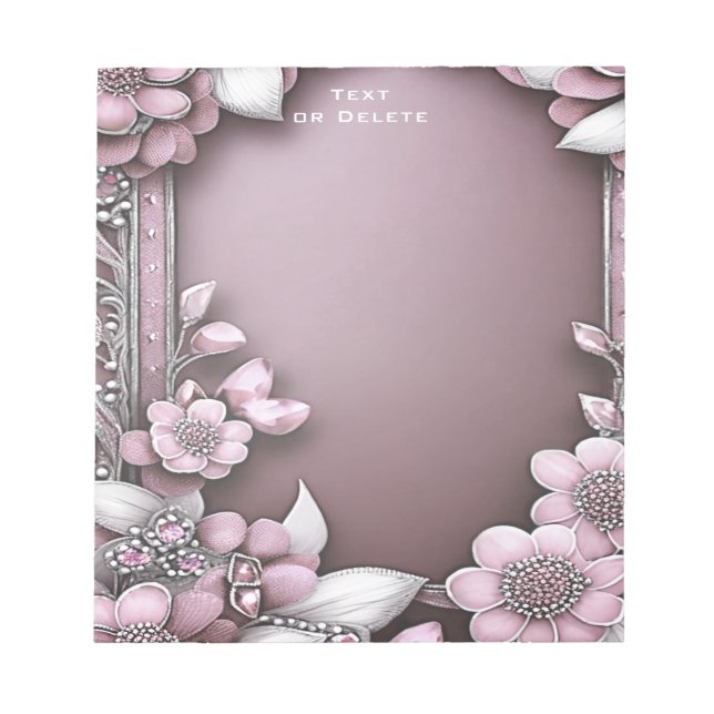 Bloc De Notas Notepad floral rosa (Frente)