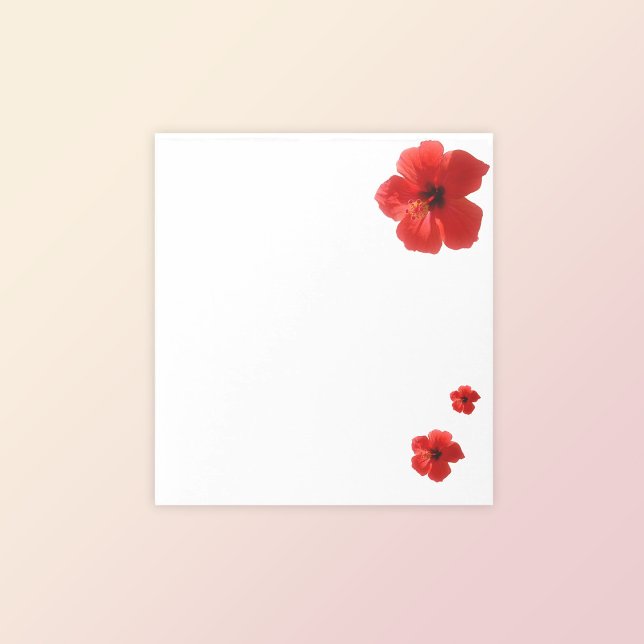 Bloc De Notas Notepad Floral Tropical Rojo Hibiscus (Subido por el creador)
