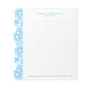 Bloc De Notas Notepad floral vintage de color azul claro