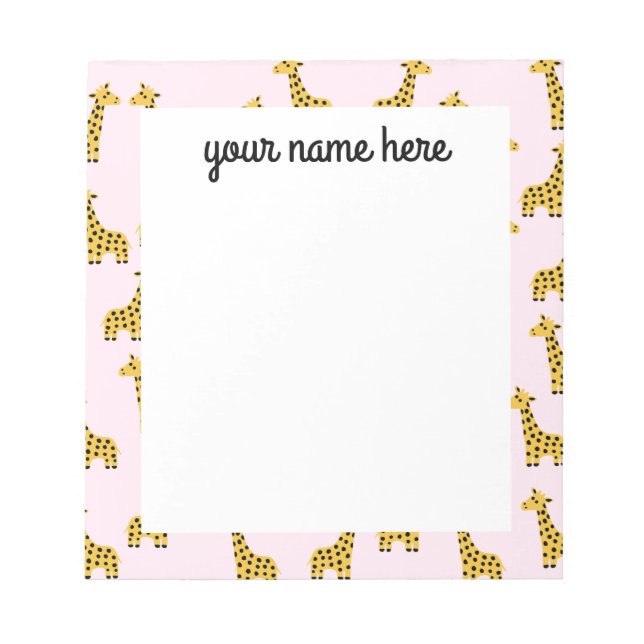 Bloc De Notas Notepad Giraffe Personalizado (Frente)