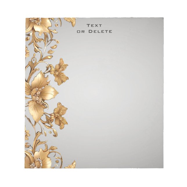 Bloc De Notas Notepad Gold Floral (Frente)