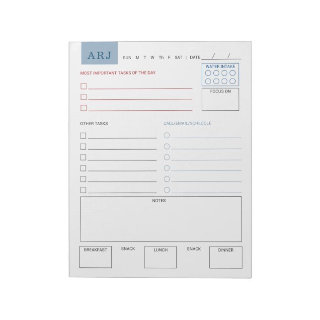 Bloc De Notas Notepad grande de tareas diarias personalizadas (Lado Izquierdo)