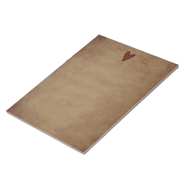 Bloc De Notas Notepad grande del corazón primitivo (Lado Derecho)