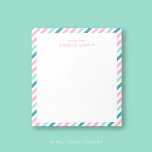 Bloc De Notas Notepad Guay moderno personalizado<br><div class="desc">Este Notepad Personalizado Cute Striped muestra un delicioso patrón diagonal rayado en vivos tonos rosa, verde, verde y naranja. Perfecto para anotar notas, ideas o recordatorios, este bloc de notas le agrega un toque de diversión a sus tareas diarias. Personalizar con tu nombre, deja la "nota de" o cámbiala para...</div>