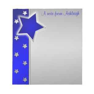 Bloc De Notas Notepad II de las Estrellas Plata y Azul