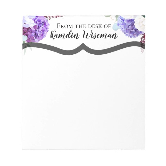 Bloc De Notas Notepad Lavender personalizado Hibiscus en blanco (Frente)