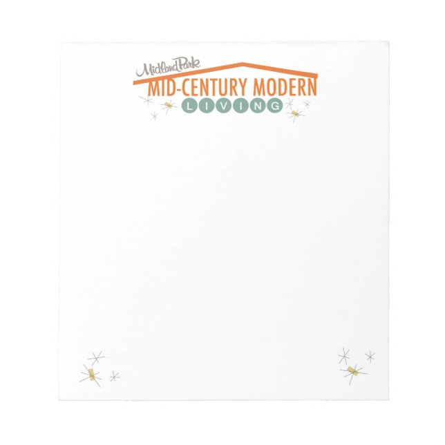 Bloc De Notas Notepad moderno de mediados del siglo XX (Frente)
