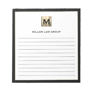 Bloc De Notas Notepad monograma elegante