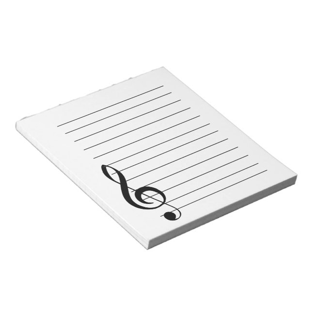 Bloc De Notas Notepad Musical Treble Clef (Lado Derecho)