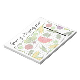 Bloc De Notas Notepad nuevo de lista de compras de comestibles d