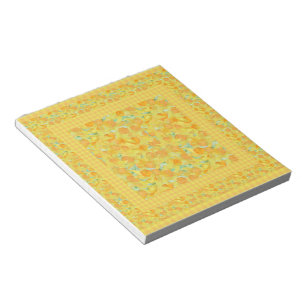 Bloc De Notas Notepad o Jotter, Golden Daffodils, Check Gingham