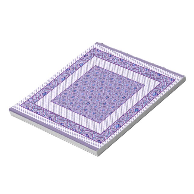 Bloc De Notas Notepad o Jotter, Mauve y White Oges, Polkas (Lado Izquierdo)