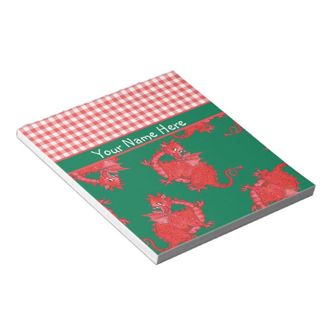 Bloc De Notas Notepad o Jotter para personalizar: Dragones rojos (Lado Derecho)