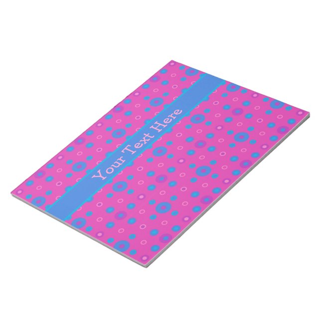Bloc De Notas Notepad o Jotter personalizado, puntos azul brilla (Lado Derecho)