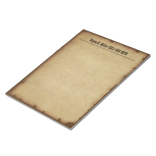 Bloc De Notas Notepad occidental vintage (Lado Derecho)