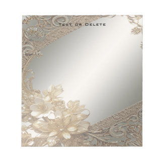 Bloc De Notas Notepad Ornate de Oro Moderno