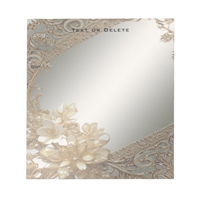 Bloc De Notas Notepad Ornate de Oro Moderno (Frente)
