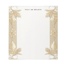 Notepad Ornate Floral Gold