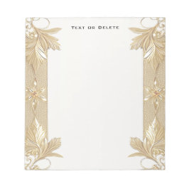 Bloc De Notas Notepad Ornate Floral Gold